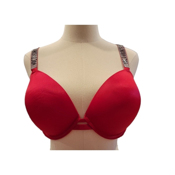 NWOT Victoria Secret Very Sexy Push Up Shine Strap Bra Red - Picture 4 of 5
